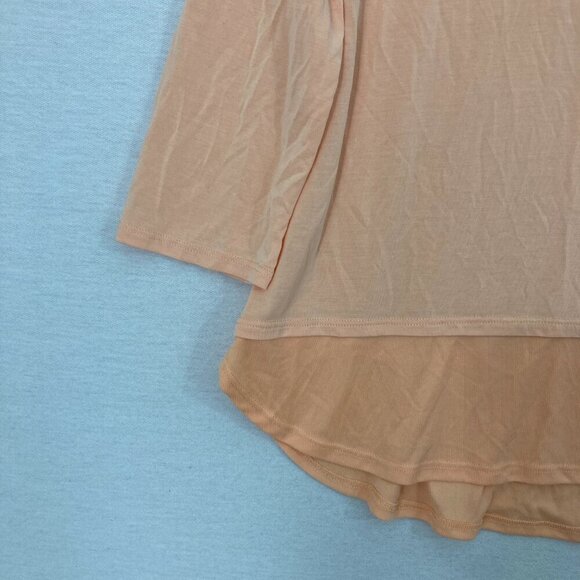 Soft Surroundings Orange Key Hole Stretch Knit 3/4 Sleeve Comfy Top Large - Picture 4 of 10